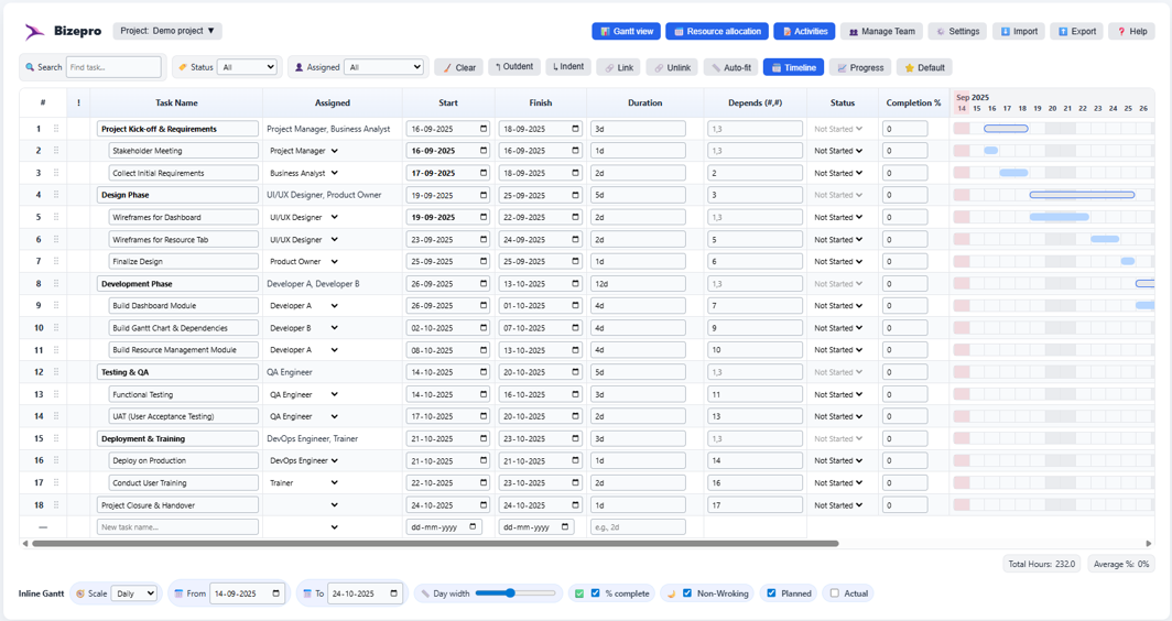Project Management screenshot 1